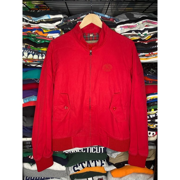 Burberry Plaid Lined Red Men’s 54 (L/XL) Harrington Jacket